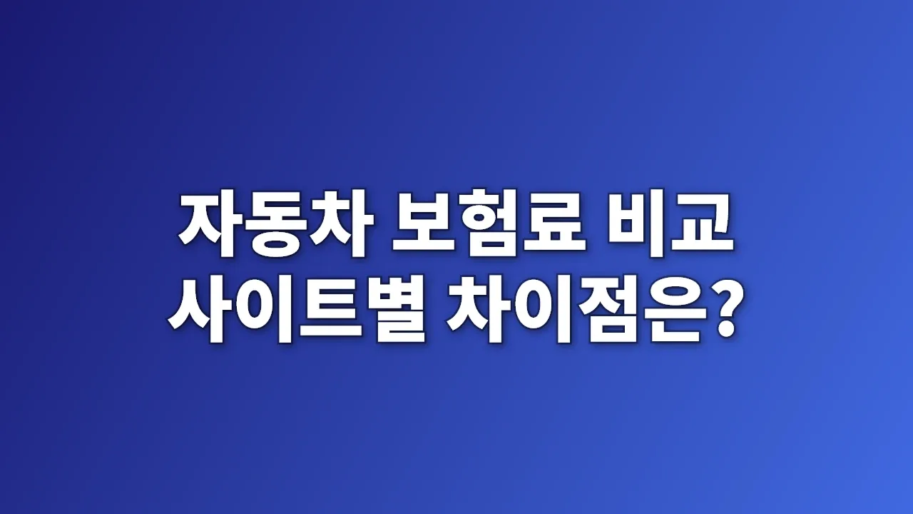 자동차 보험료 비교 사이트별 차이점은?